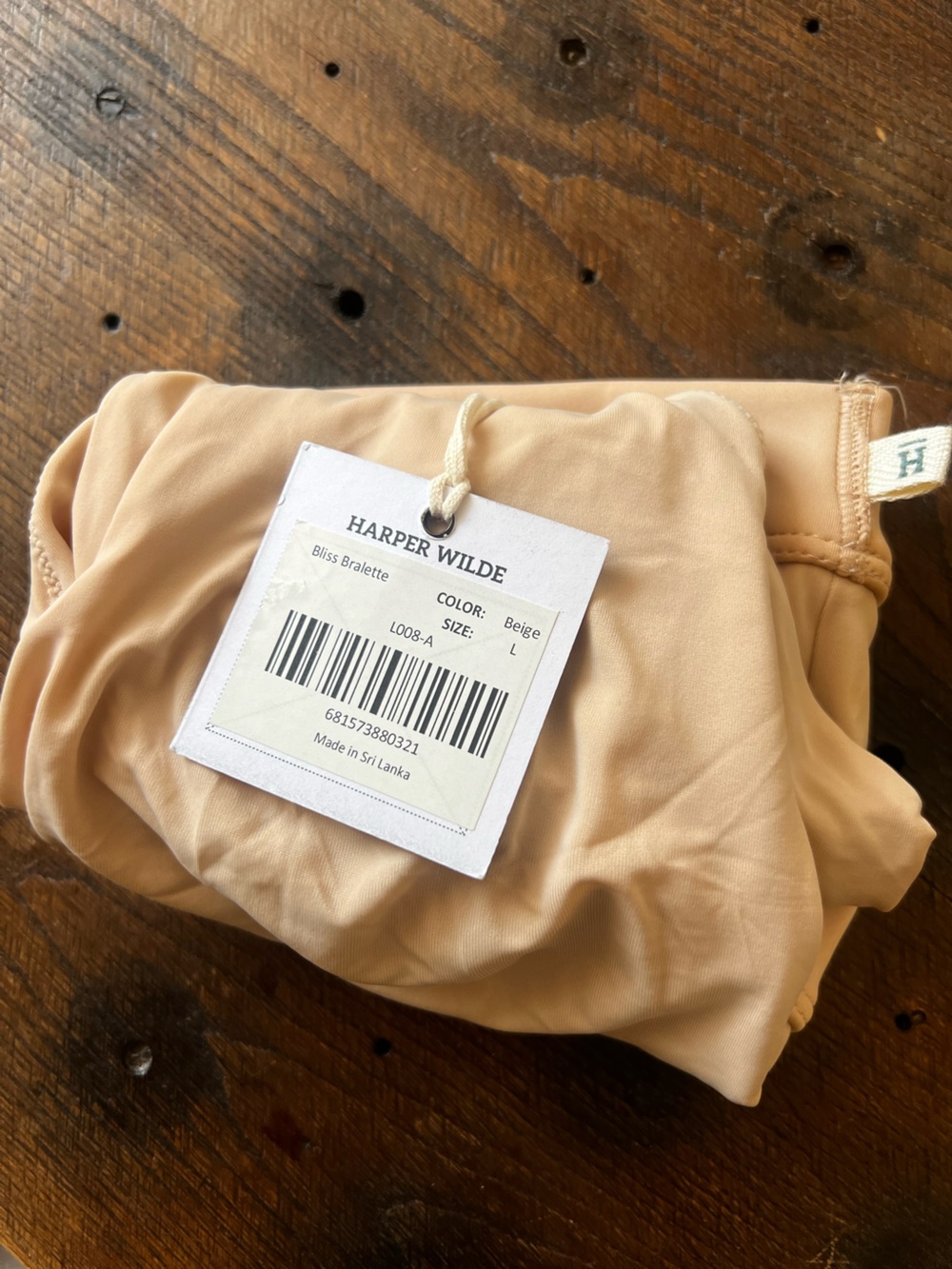 NWT - Harper Wilde Bliss Bralette - Beige - L